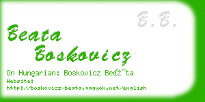 beata boskovicz business card